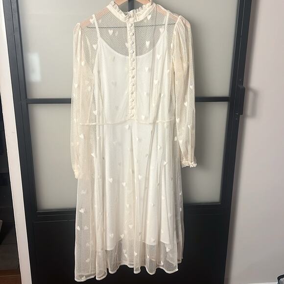 NWT Unique Vintage Leota Heart Lace Bridal Elopement Dress Size 1X/16 - Picture 1 of 10